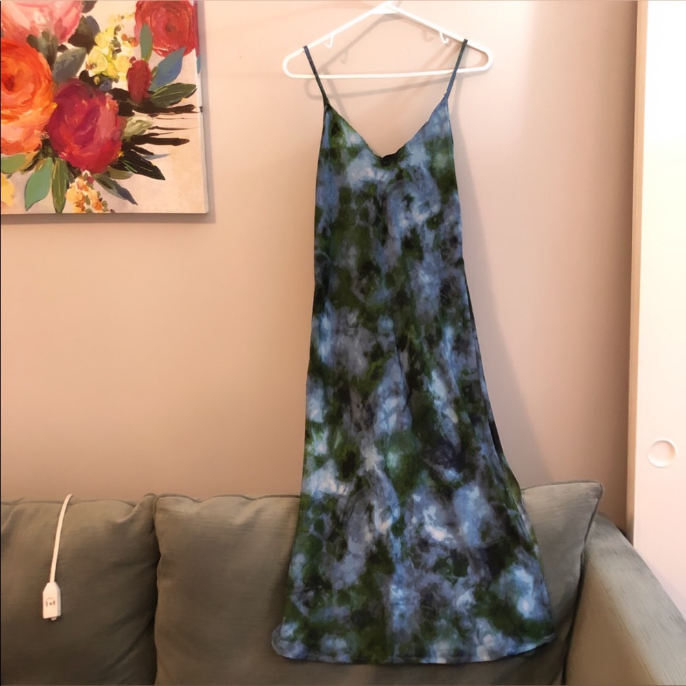 Blue and Green “Tie Dye” Slip Dress